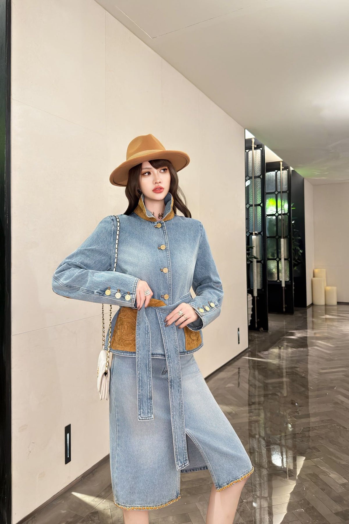 🔥Highest Quality🔥26FW New Suede-Belted Denim Jacket 🩵