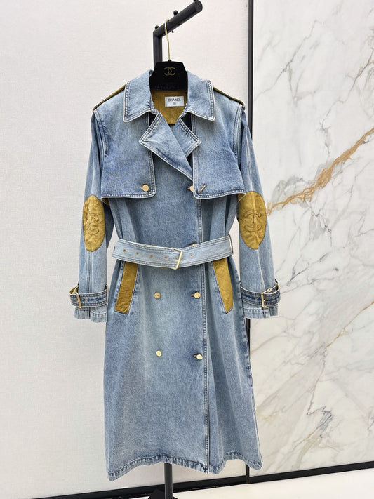 🔥Highest Quality🔥26FW New Suede Longline Denim-Style Trench Coat 🩵