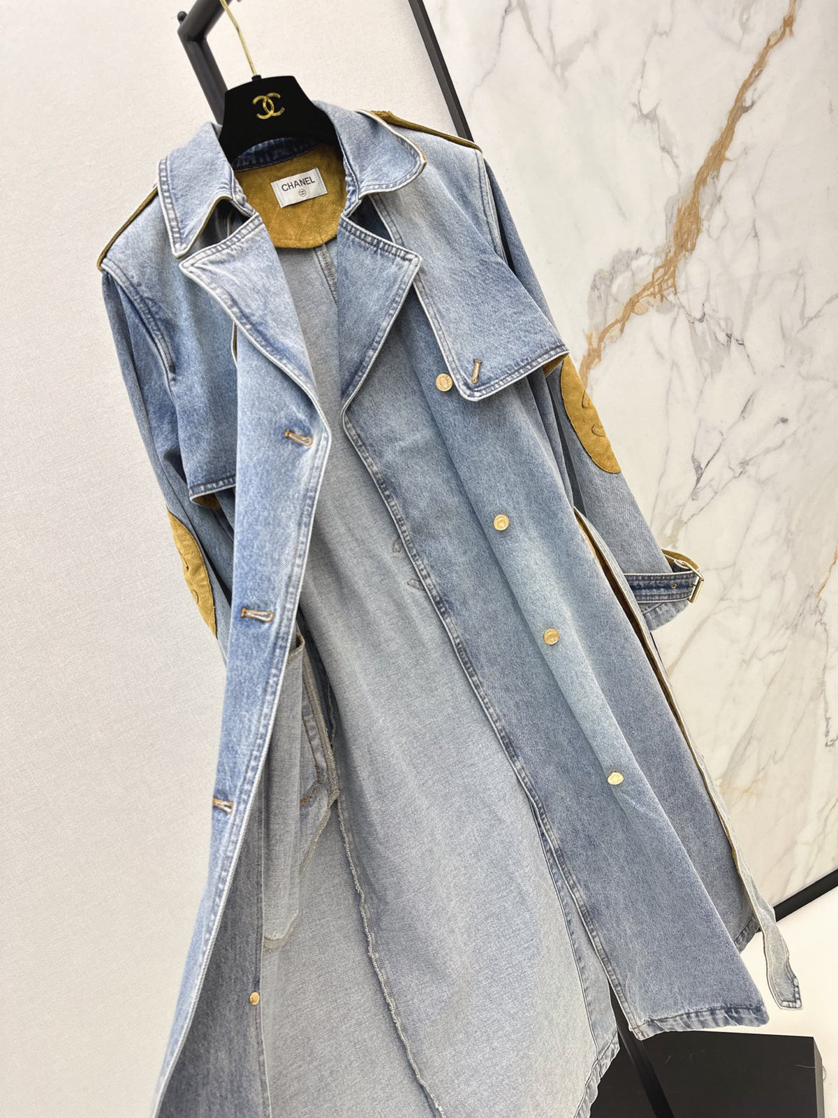 🔥Highest Quality🔥26FW New Suede Longline Denim-Style Trench Coat 🩵