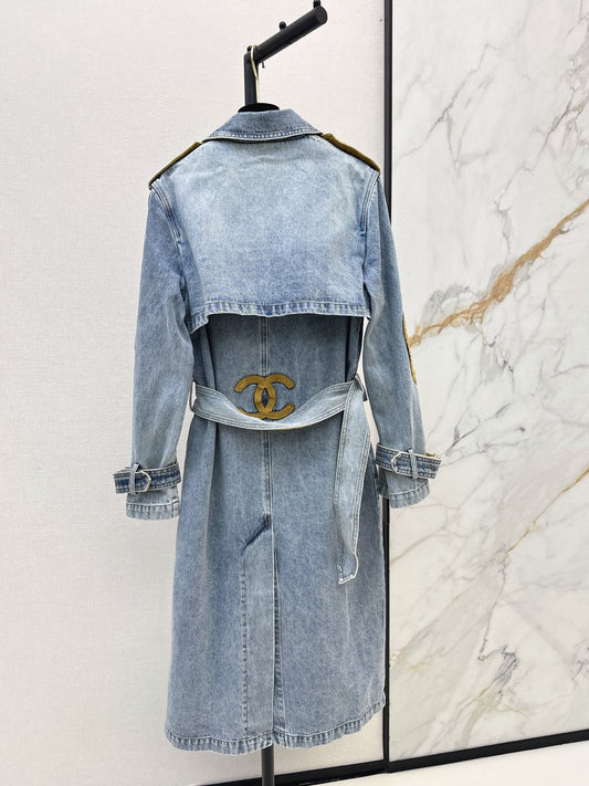 🔥Highest Quality🔥26FW New Suede Longline Denim-Style Trench Coat 🩵