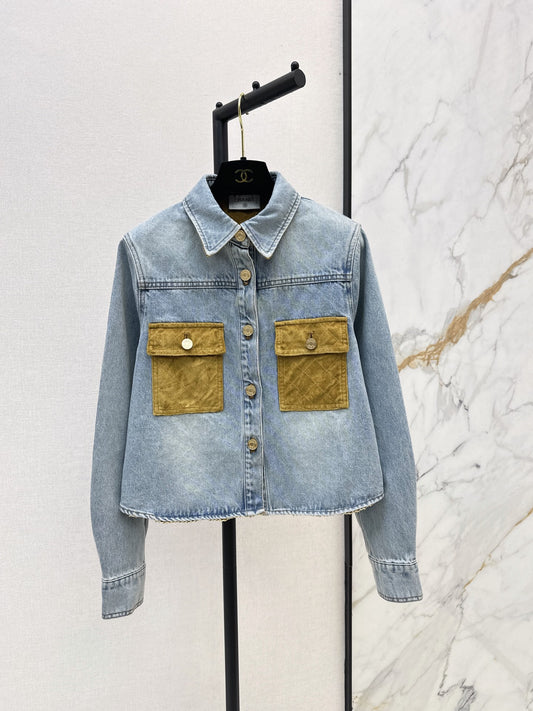 🔥Highest Quality🔥26FW New Suede-Paneled Cropped Shirt Jacket 🩵