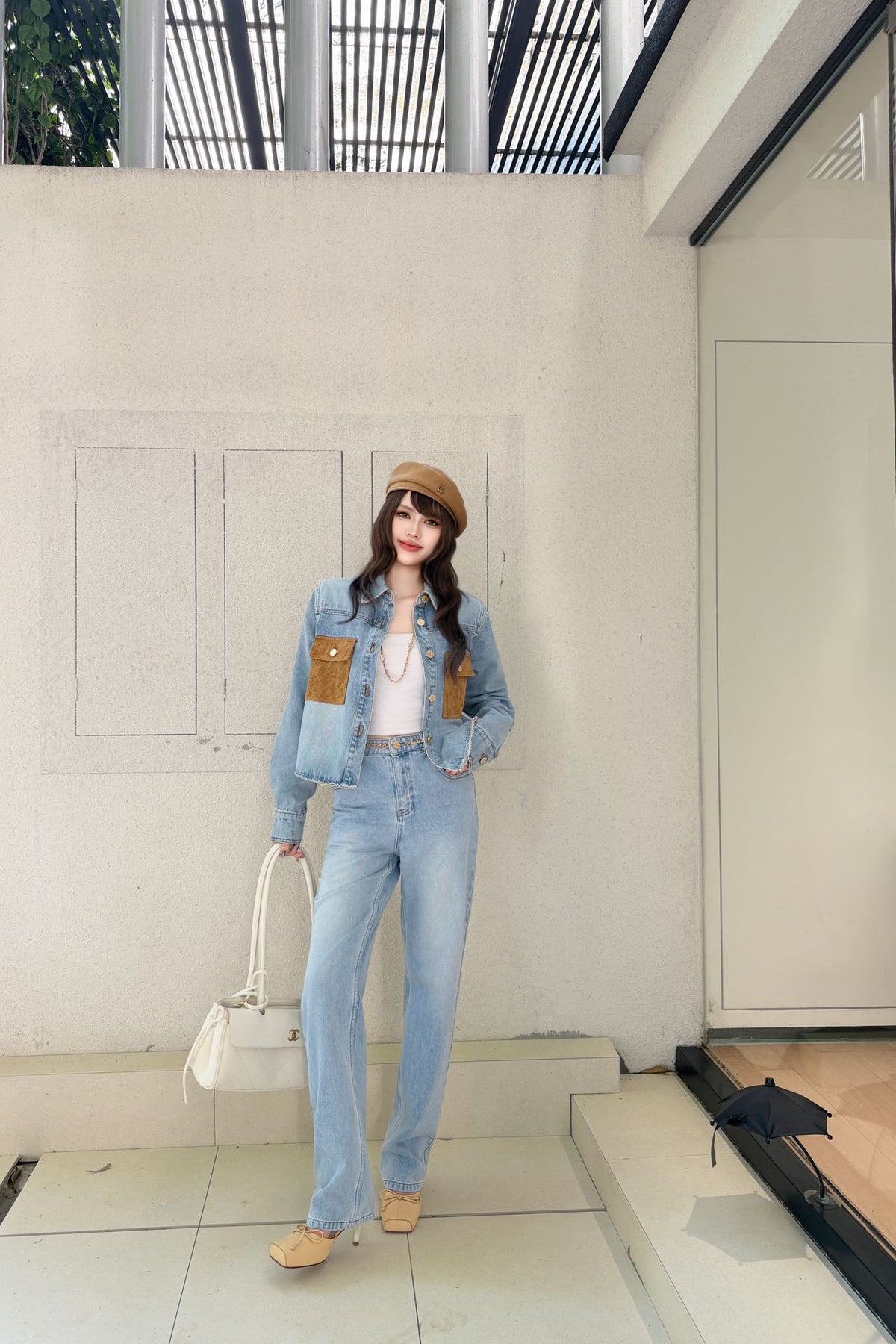 🔥Highest Quality🔥26FW New Suede-Paneled Cropped Shirt Jacket 🩵