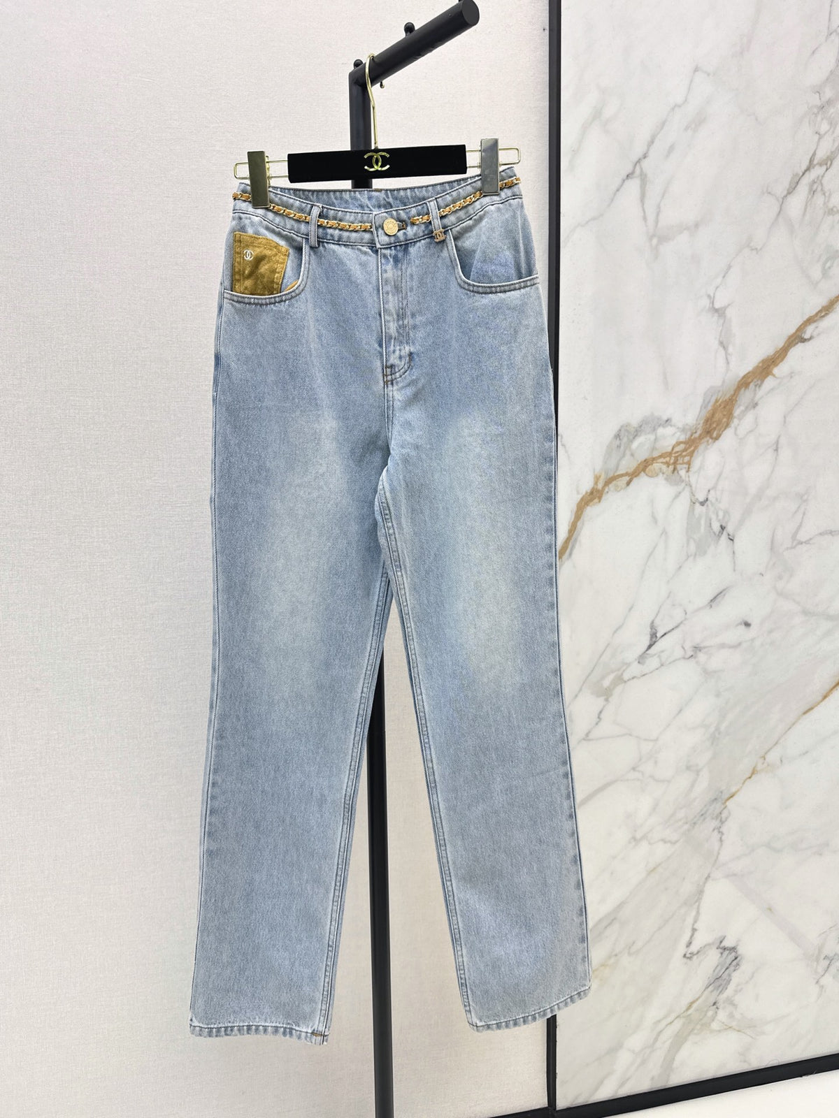 🔥Highest Quality🔥26FW New Suede-Paneled Straight-Leg Jeans 🩵