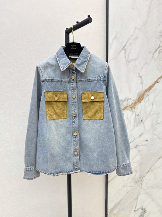 🔥Highest Quality🔥26FW New Collared Suede-Paneled Shirt Jacket 🩵