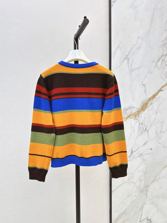 🔥Highest Quality🔥26FW New Rainbow-Colored Crew-Neck Cardigan 💚