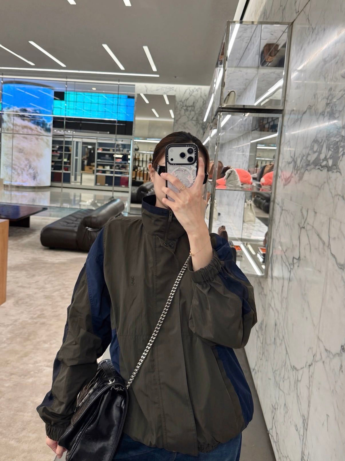 🔥Highest Quality🔥26FW New Color-Block Stand-Collar Trench Coat 🩶