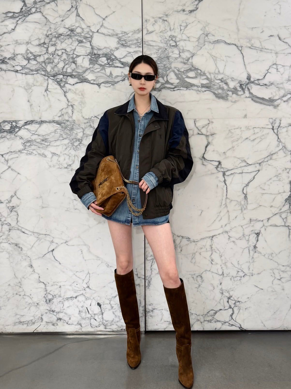 🔥Highest Quality🔥26FW New Color-Block Stand-Collar Trench Coat 🩶