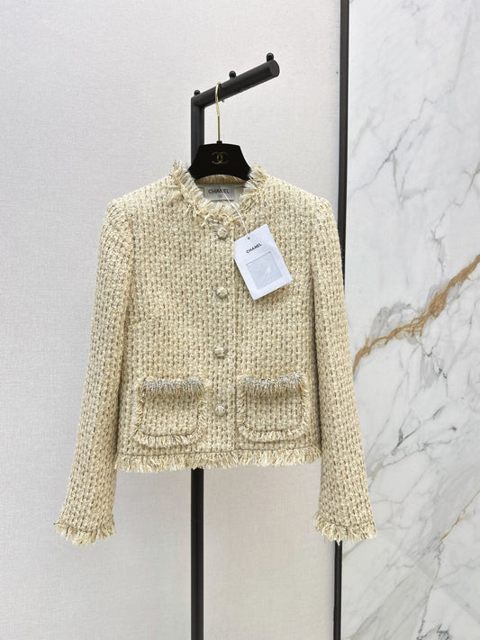 🔥Highest Quality🔥26FW New Beige-Apricot Tweed Jacket 💛