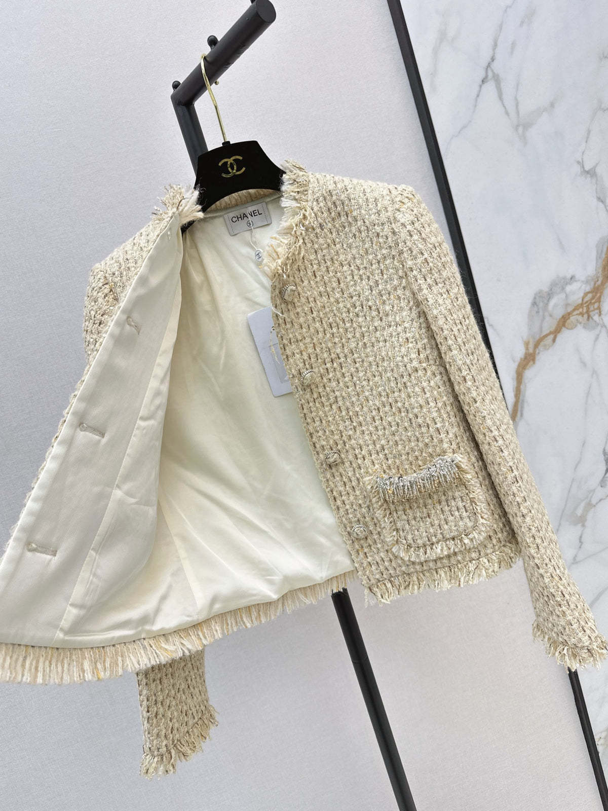 🔥Highest Quality🔥26FW New Beige-Apricot Tweed Jacket 💛