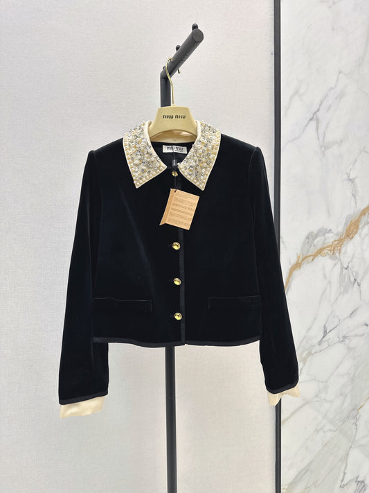 🔥Highest Quality🔥26FW New Velvet Cropped Jacket 🖤