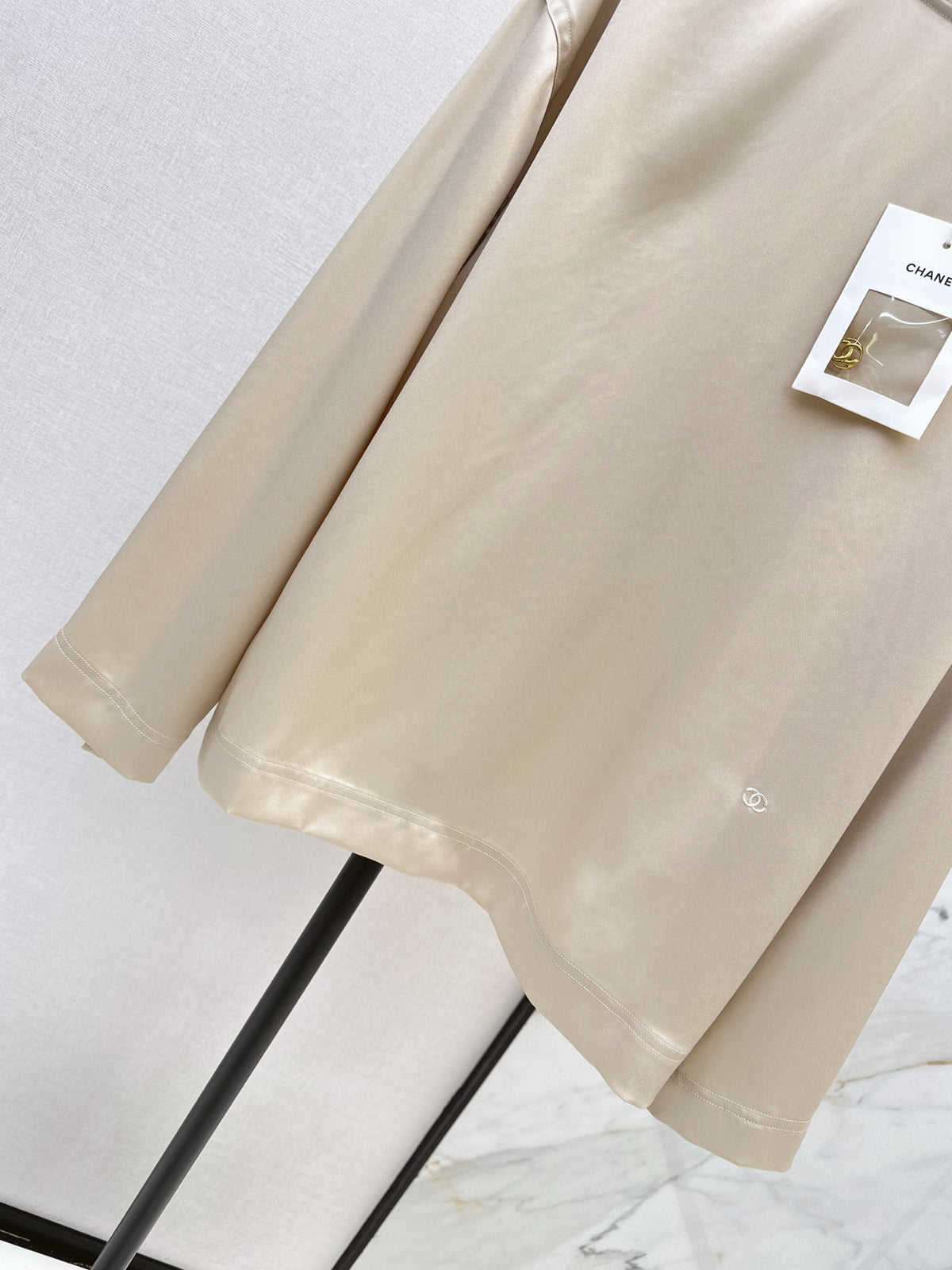 🔥Highest Quality🔥26FW New Apricot-Colored Acetate Shirt 🤍