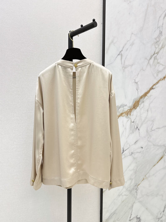 🔥Highest Quality🔥26FW New Apricot-Colored Acetate Shirt 🤍