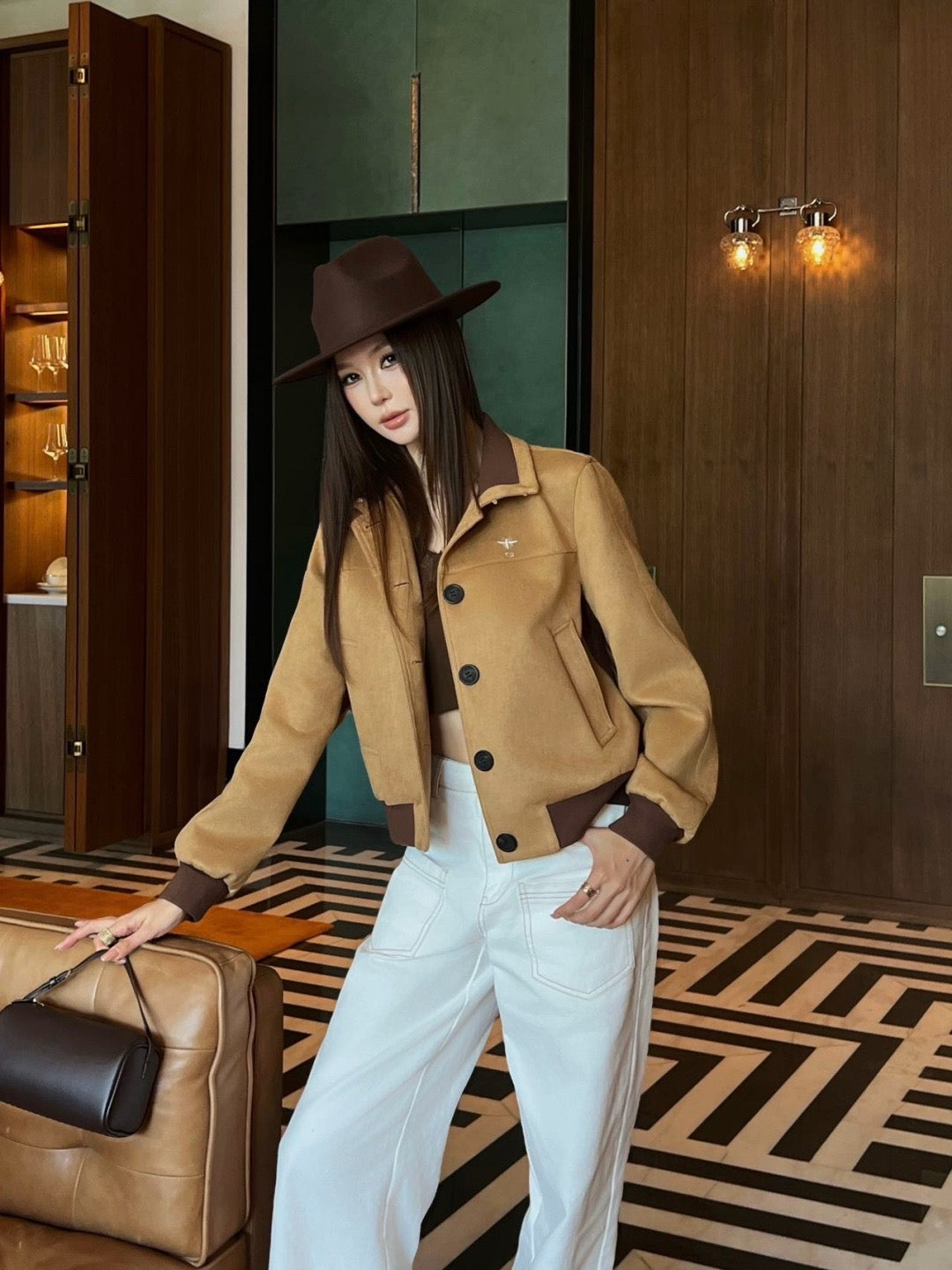26FW New Faux Suede Stand-Collar Jacket 🤎🖤