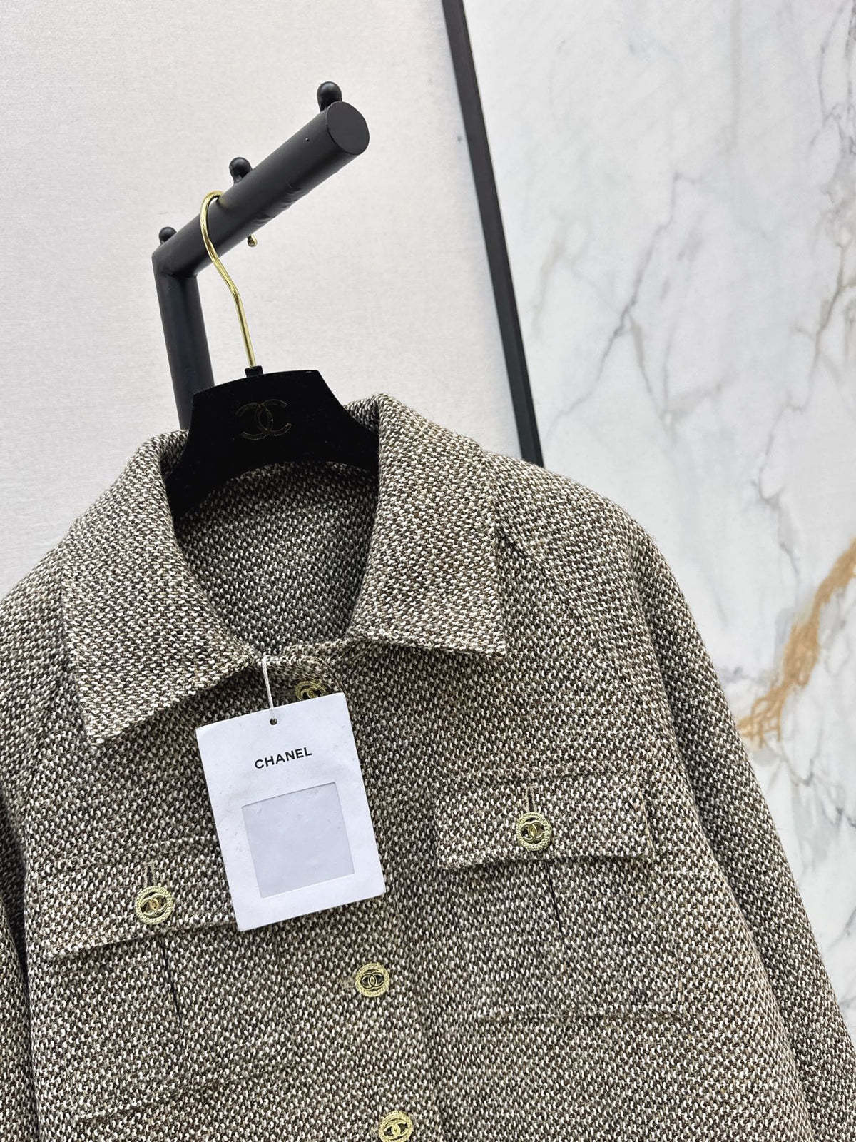26FW New Tweed Cropped Jacket with Gold-Tone Accents 🤎