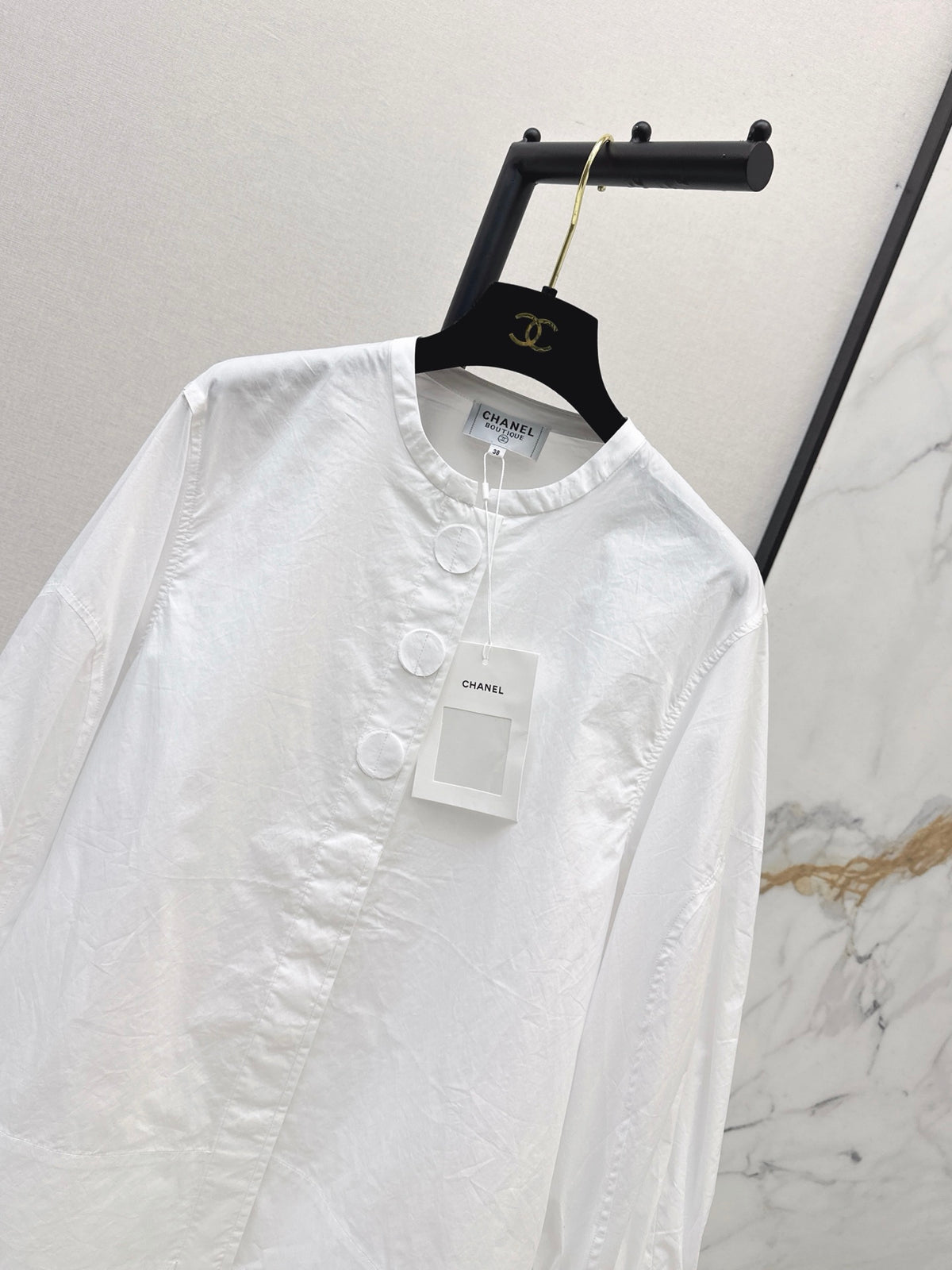 🔥Highest Quality🔥26FW New White Shirt with Embroidered Logo Detail 🤍