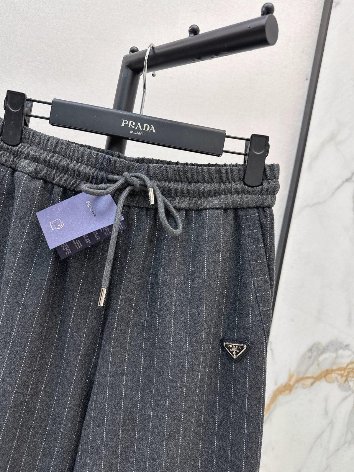26FW New Striped Wool Wide-Leg Trousers 🩶🖤