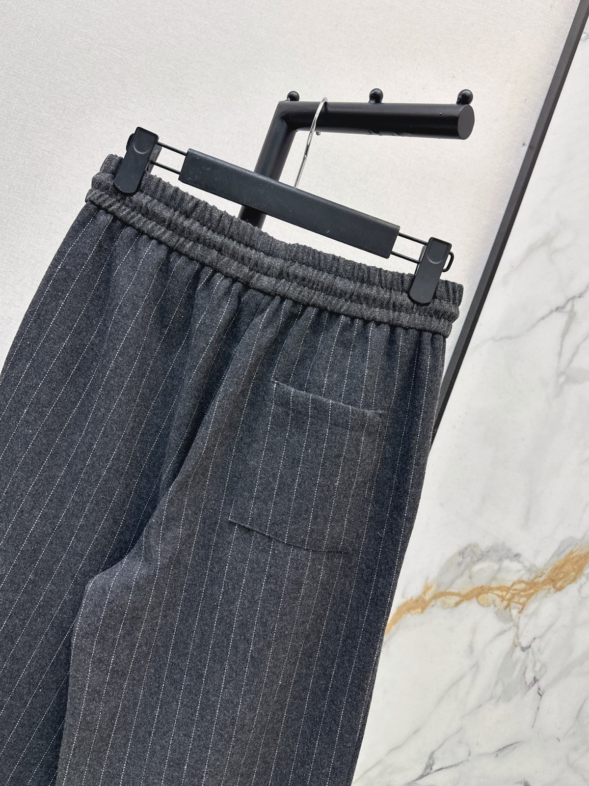 26FW New Striped Wool Wide-Leg Trousers 🩶🖤