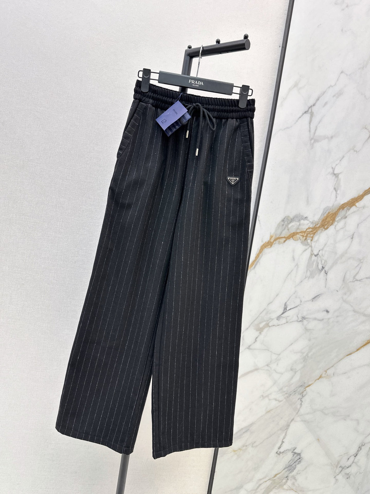 26FW New Striped Wool Wide-Leg Trousers 🩶🖤