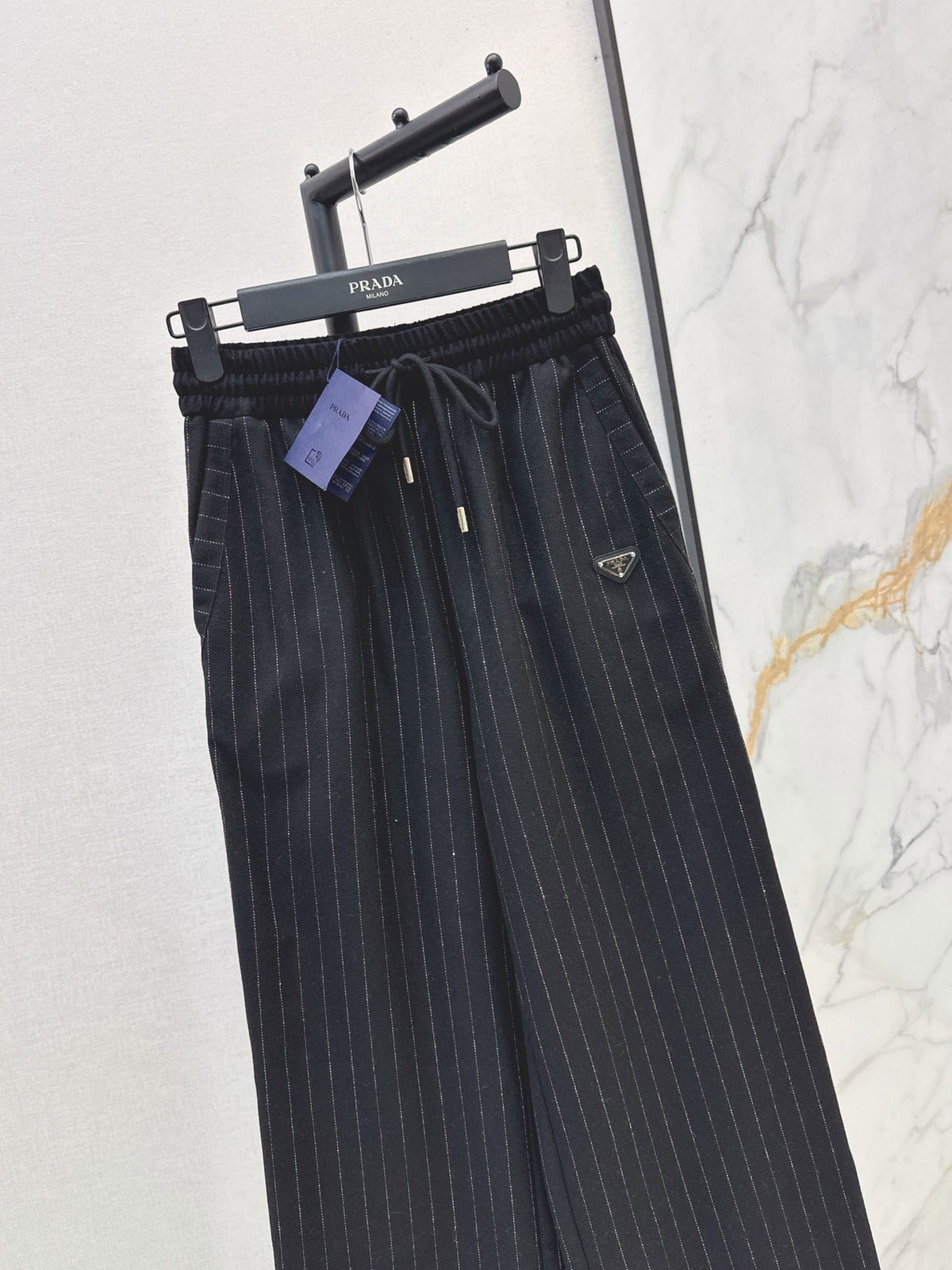 26FW New Striped Wool Wide-Leg Trousers 🩶🖤
