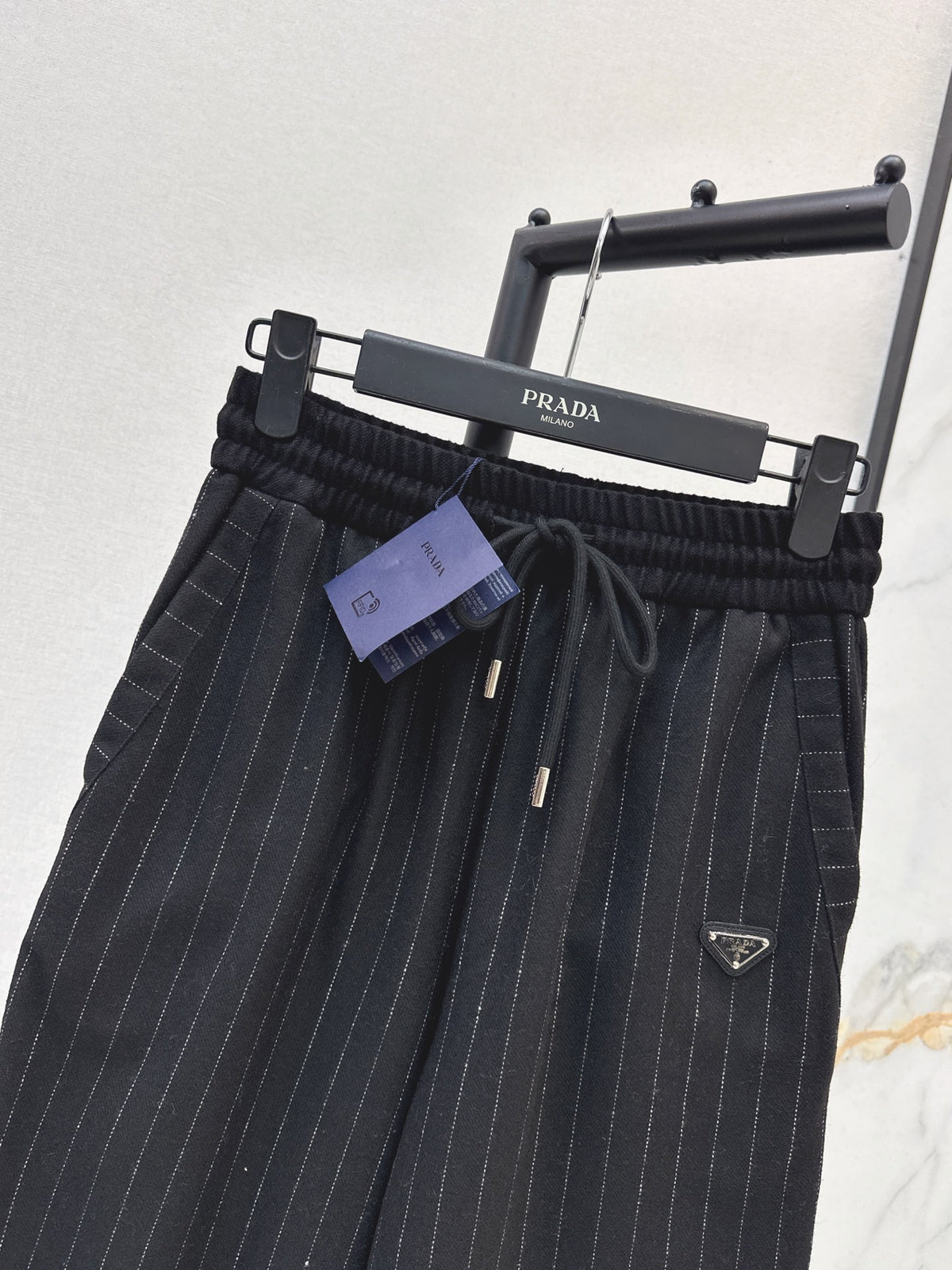 26FW New Striped Wool Wide-Leg Trousers 🩶🖤