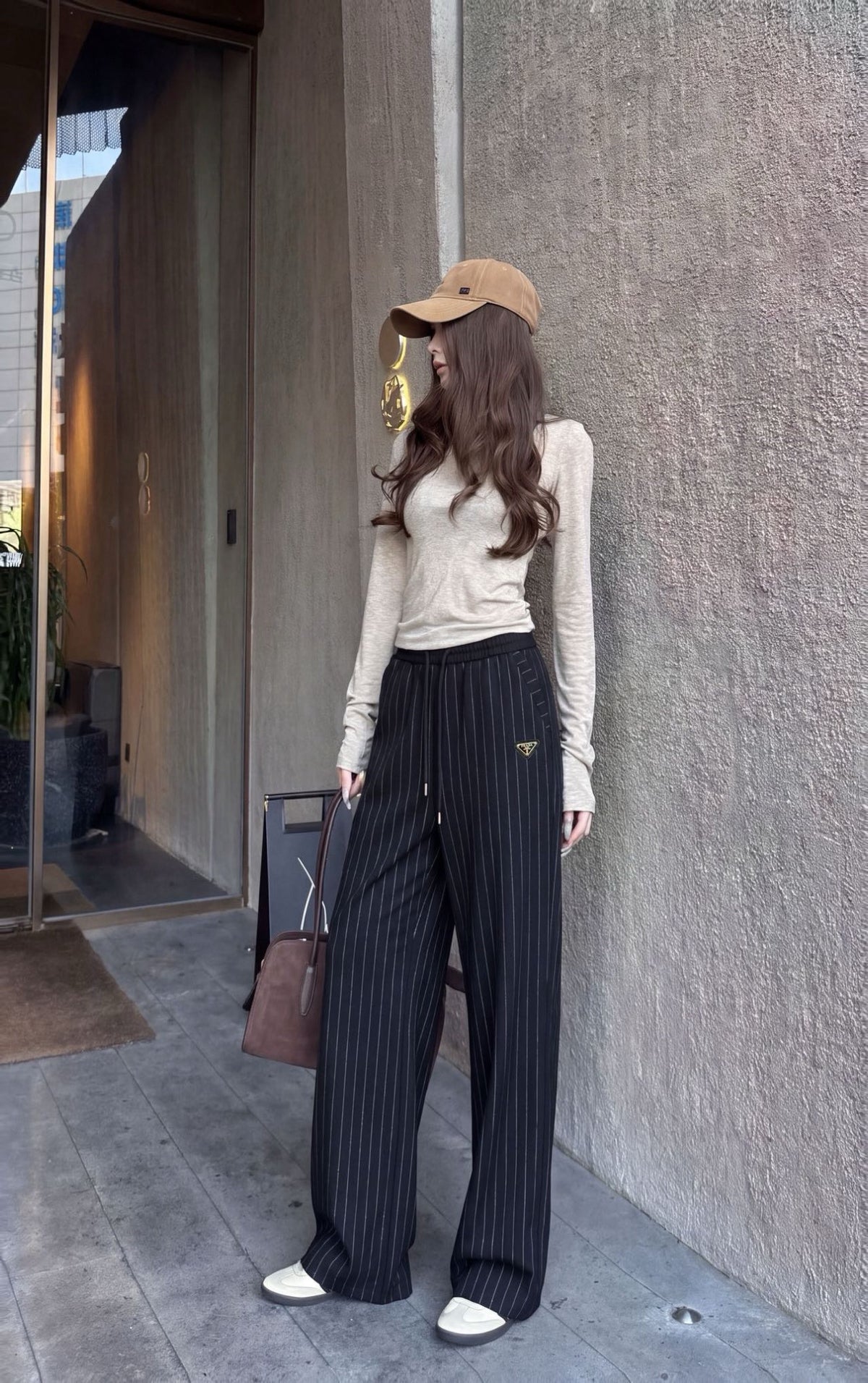 26FW New Striped Wool Wide-Leg Trousers 🩶🖤