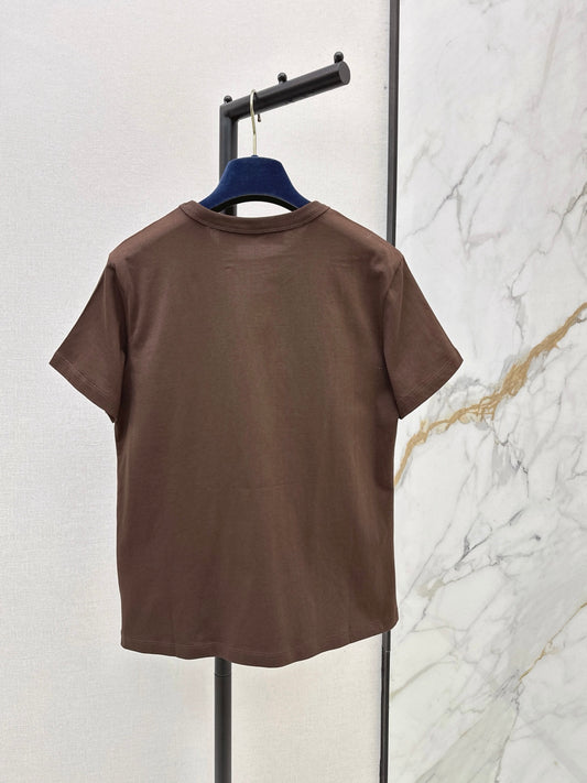 26FW New Crew-Neck T-Shirt with Pocket & Patchwork Detail 🤎