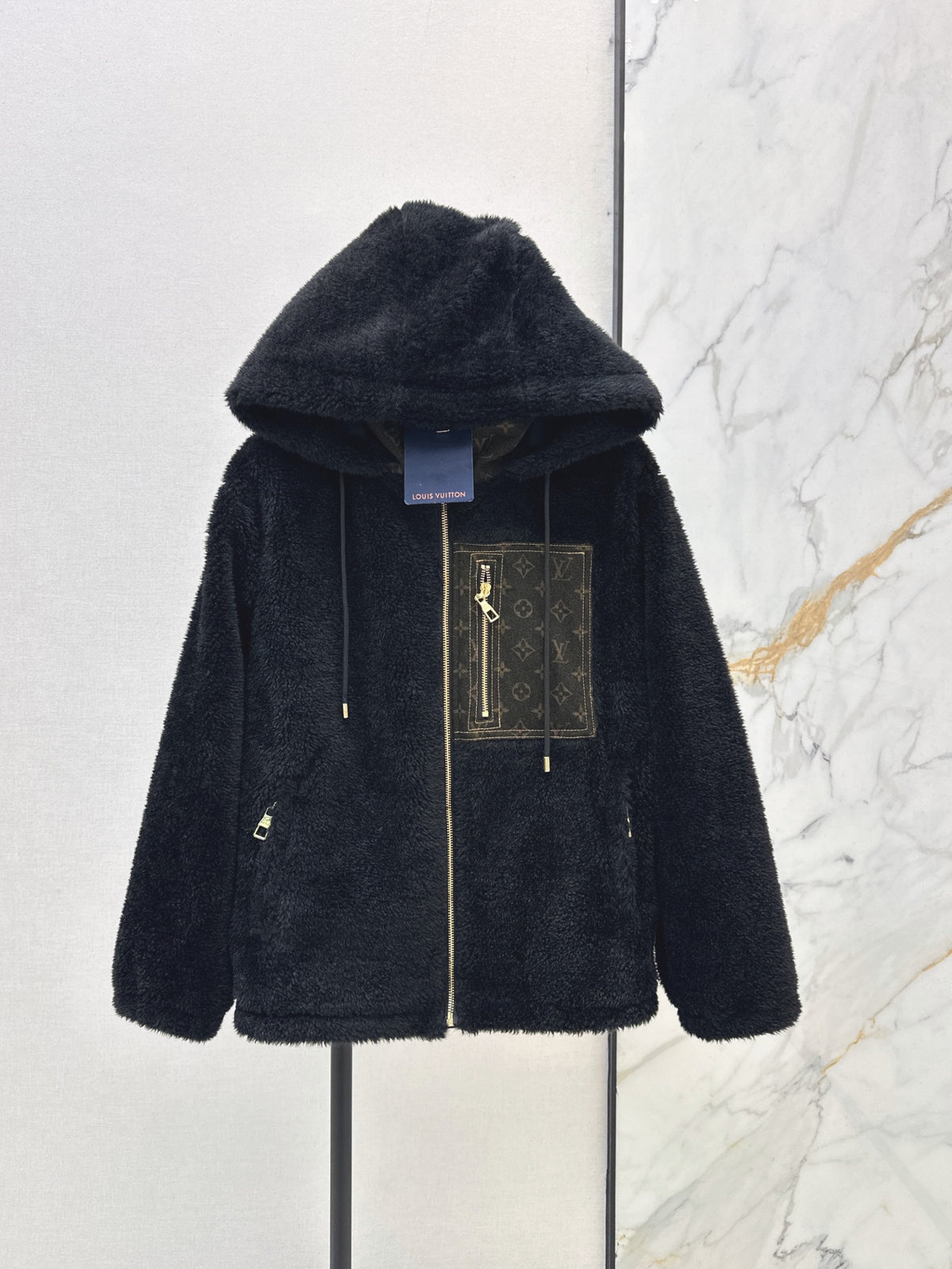 26FW New Oversized Teddy Hooded Coat with Patch Pockets 🖤
