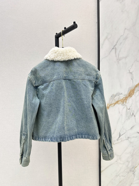 🔥Highest Quality🔥26FW New Collared Denim Jacket 🩵 Detachable Burgundy Vest + Denim Jacket
