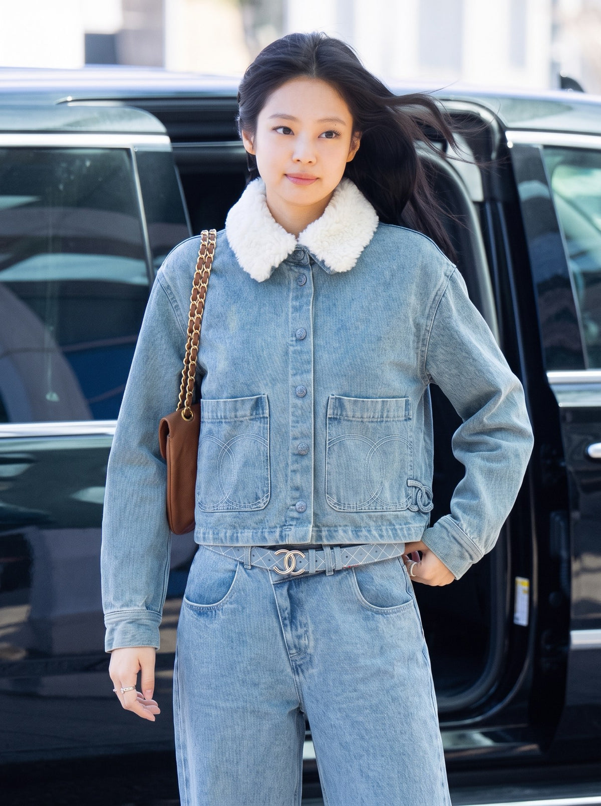 🔥Highest Quality🔥26FW New Collared Denim Jacket 🩵 Detachable Burgundy Vest + Denim Jacket