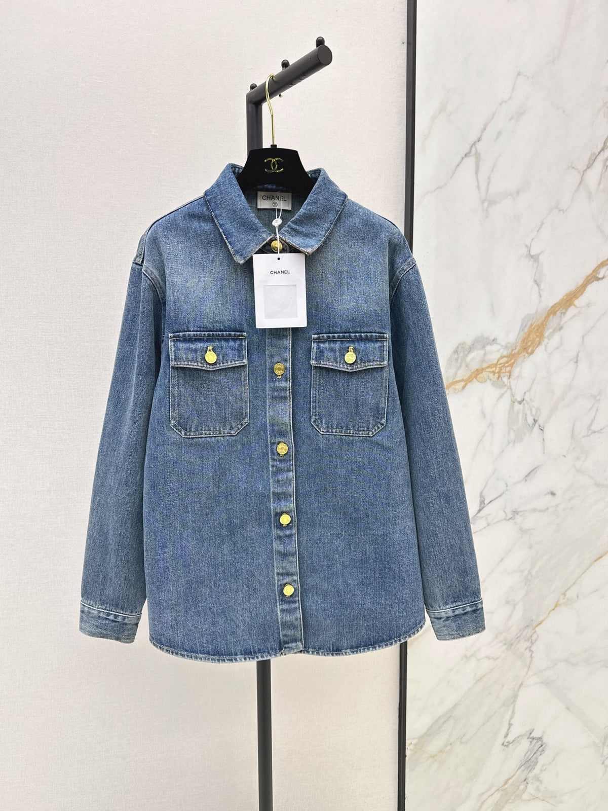 🔥Highest Quality🔥26FW New Heavily Embellished Denim Shirt 🩵