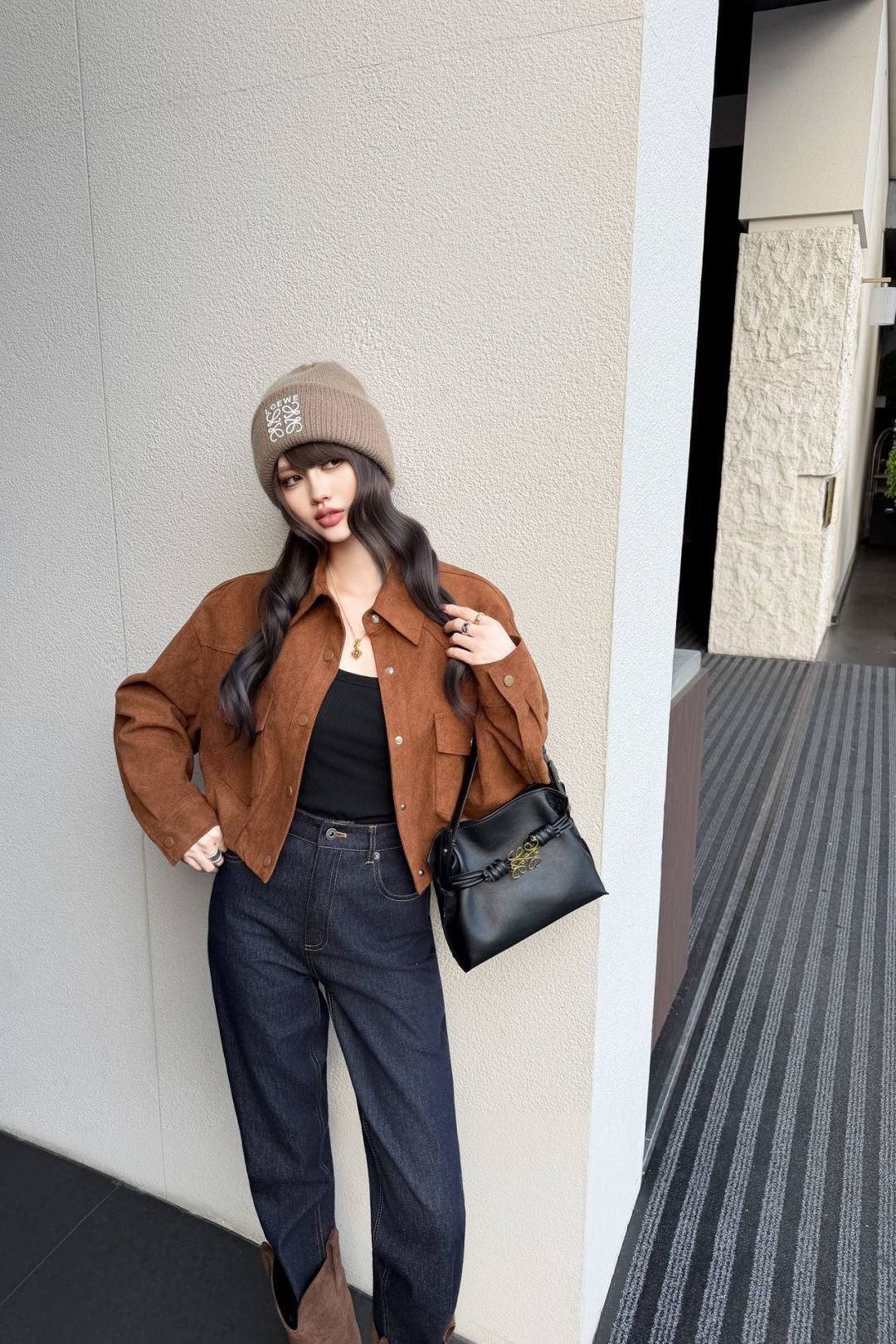26FW New Faux Suede Cropped Jacket 🤎