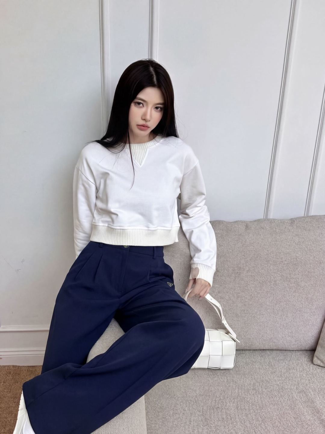 26FW New Straight-Leg Wide-Leg Trousers with Triangular Logo Detail 🤎💙🖤