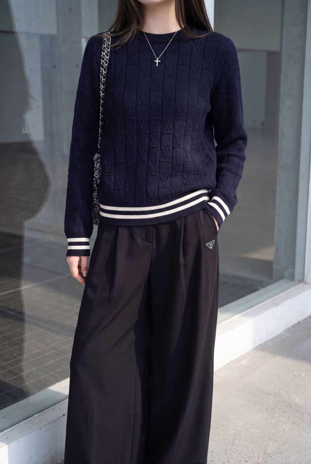 26FW New Straight-Leg Wide-Leg Trousers with Triangular Logo Detail 🤎💙🖤