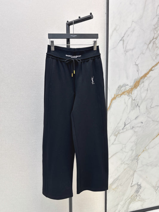 26FW New Letter-Detailed Ribbed Straight-Leg Trousers 🩶🖤