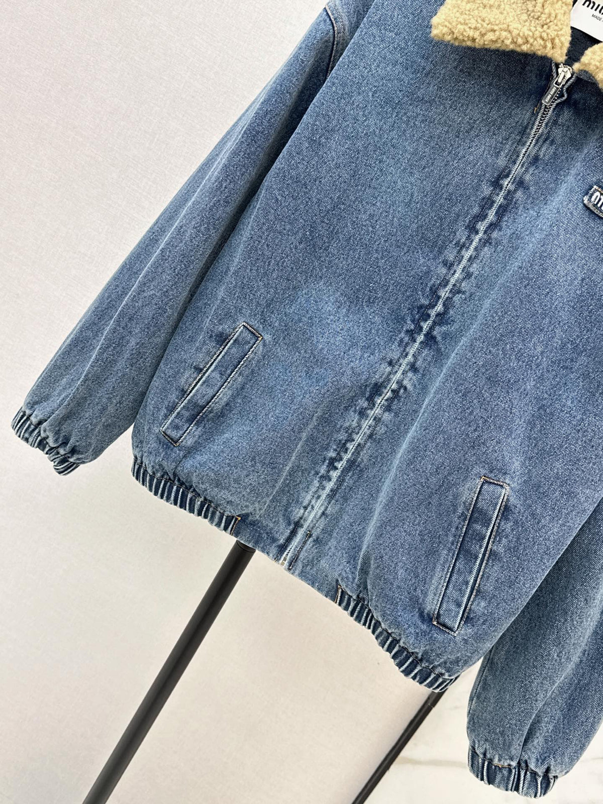 26FW New Oversized Denim Jacket with Contrast-Color Lapel 🩵
