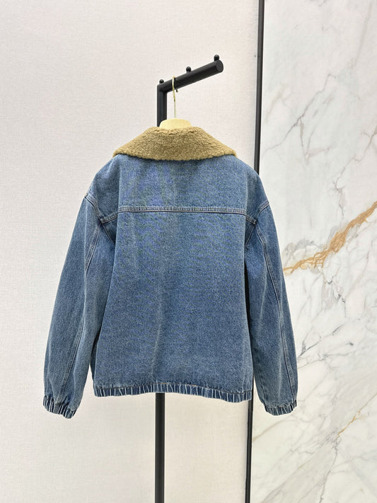 26FW New Oversized Denim Jacket with Contrast-Color Lapel 🩵