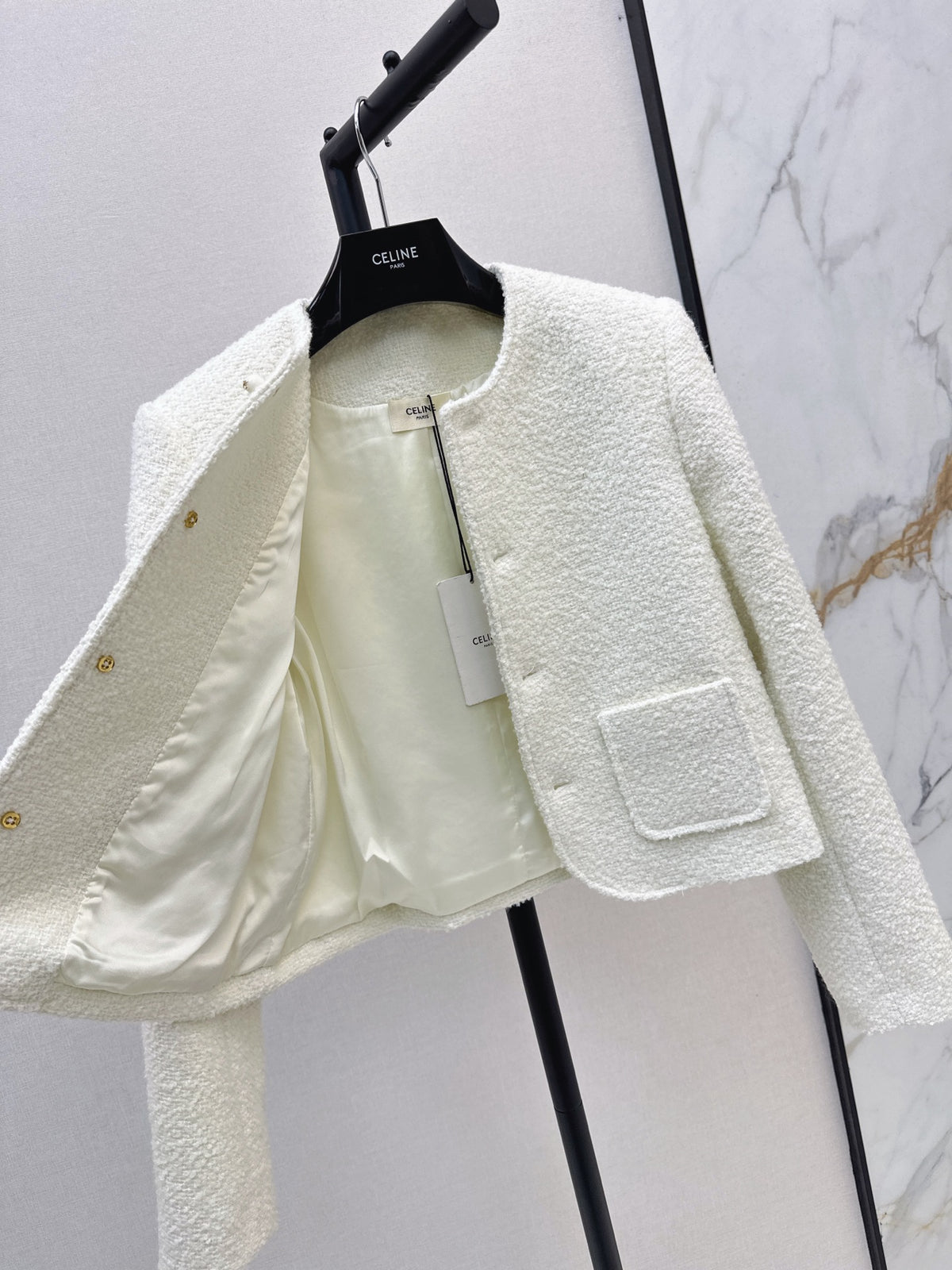 26FW New Cream-Colored Cropped Knit Jacket 🤍
