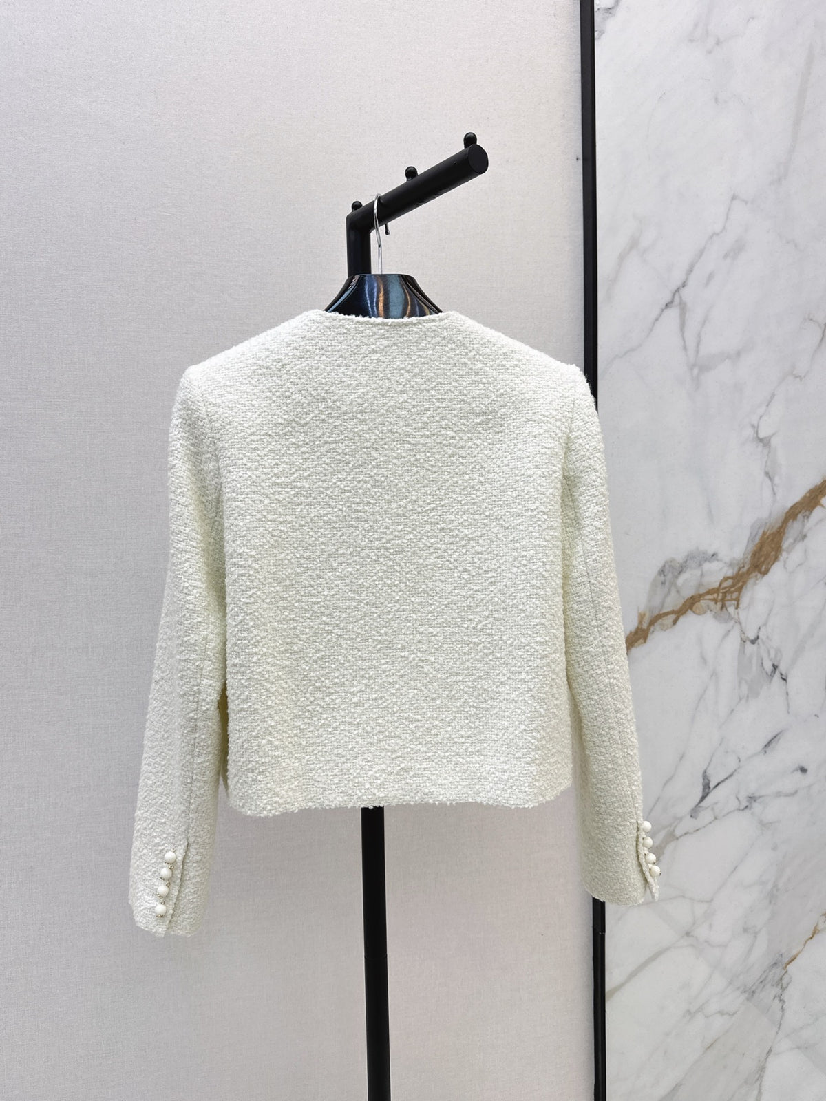 26FW New Cream-Colored Cropped Knit Jacket 🤍