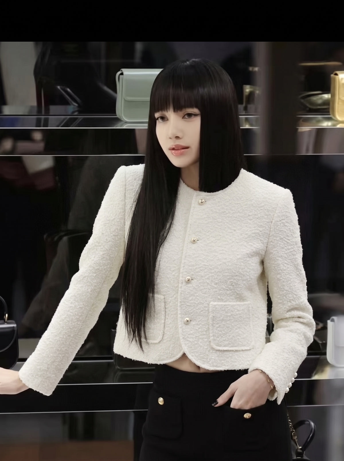 26FW New Cream-Colored Cropped Knit Jacket 🤍