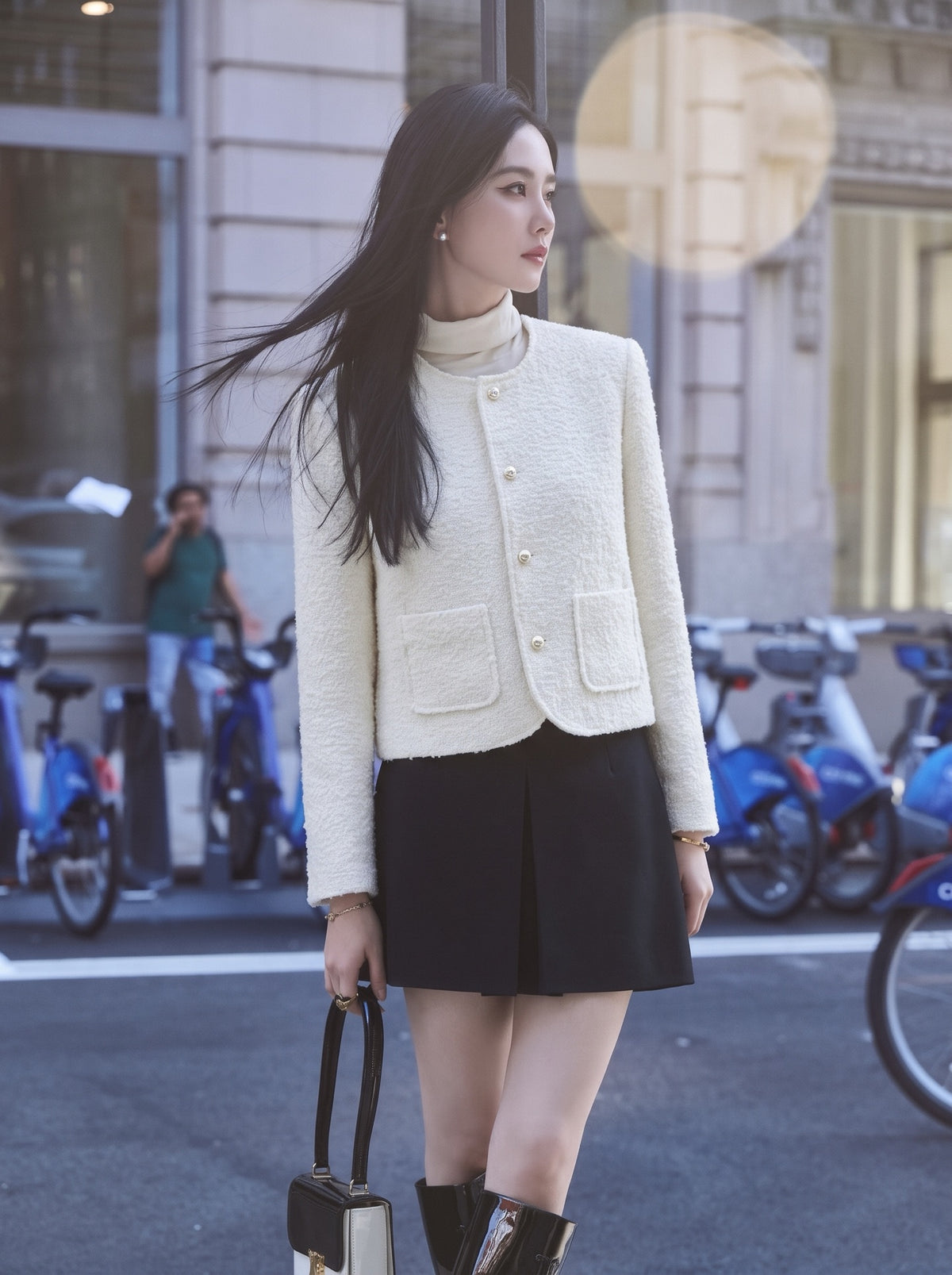 26FW New Cream-Colored Cropped Knit Jacket 🤍
