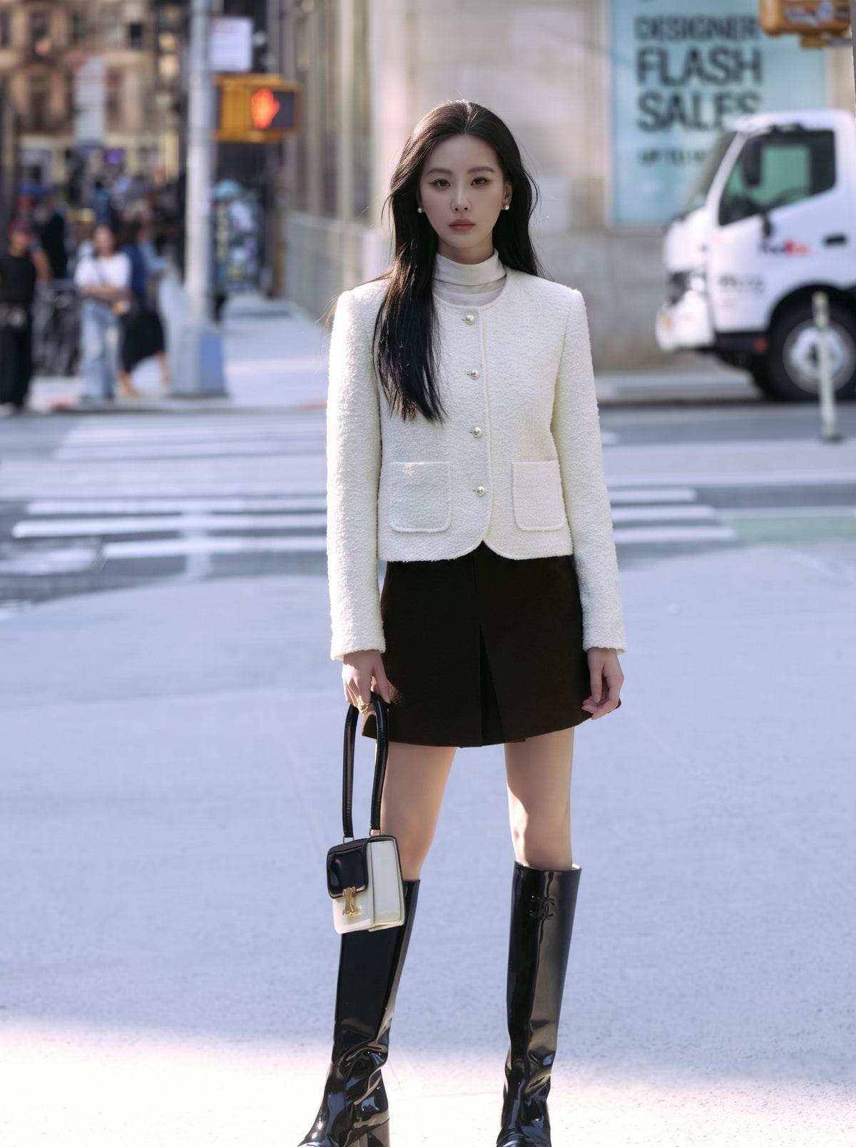 26FW New Cream-Colored Cropped Knit Jacket 🤍