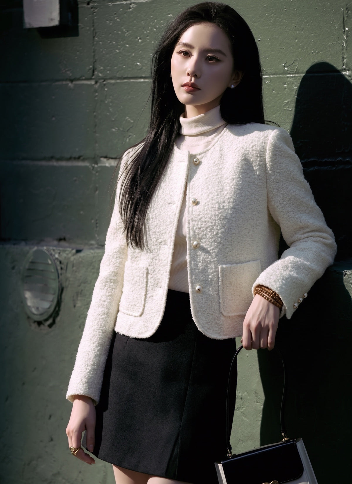 26FW New Cream-Colored Cropped Knit Jacket 🤍