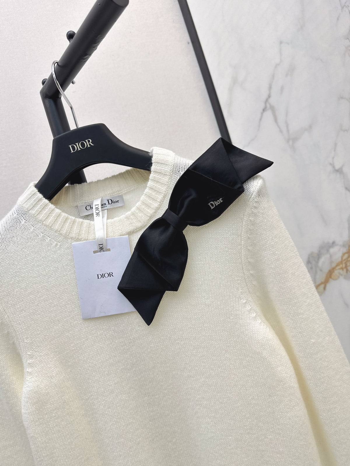 🔥Highest Quality🔥26FW New Bow-Detail Crewneck Sweater 🤍🩶