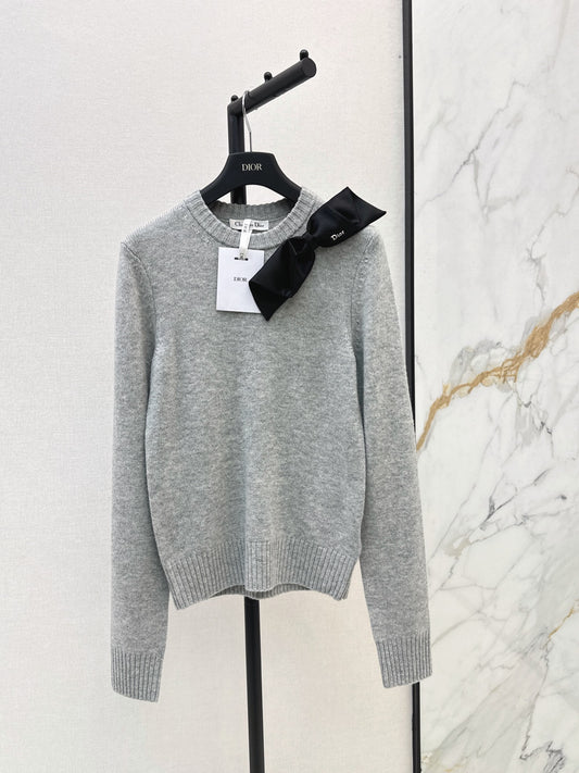 🔥Highest Quality🔥26FW New Bow-Detail Crewneck Sweater 🤍🩶
