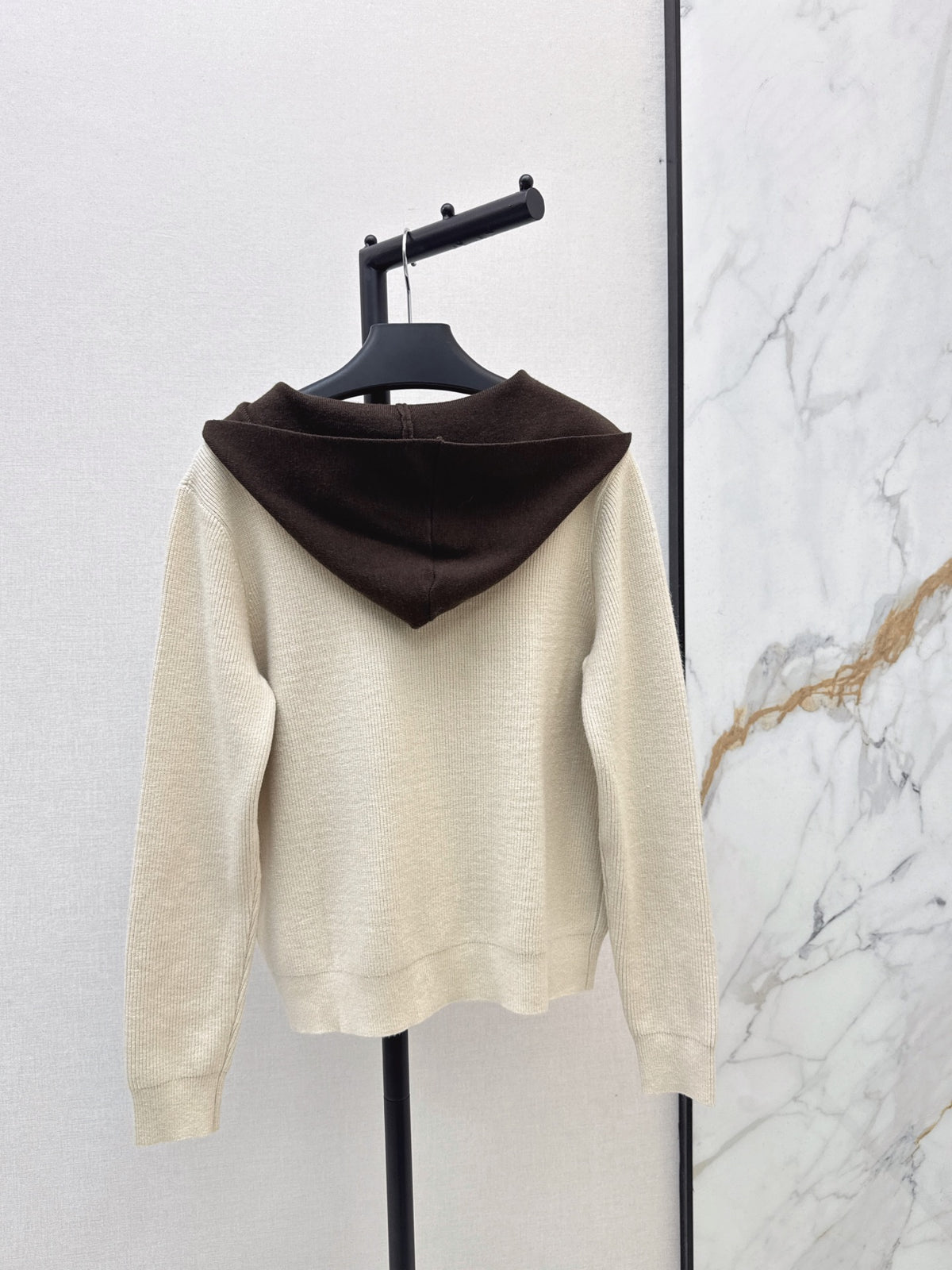 26FW New Color-Block Hooded Knit Cardigan 🤍🤎