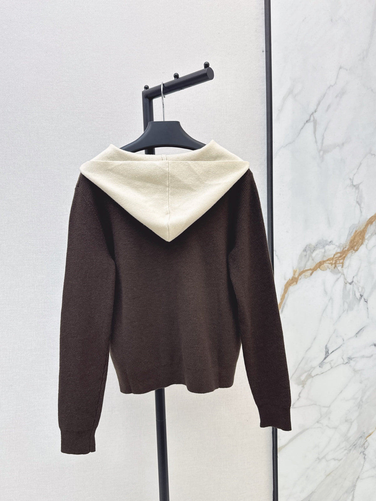 26FW New Color-Block Hooded Knit Cardigan 🤍🤎