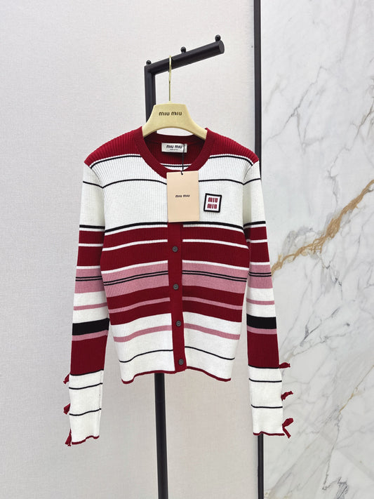 🎄Xmas🎄26FW New Crew-Neck Striped Cardigan ❤️