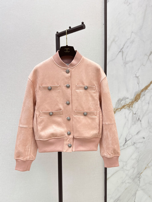 26FW New Peach Pink Varsity Jacket ❤️