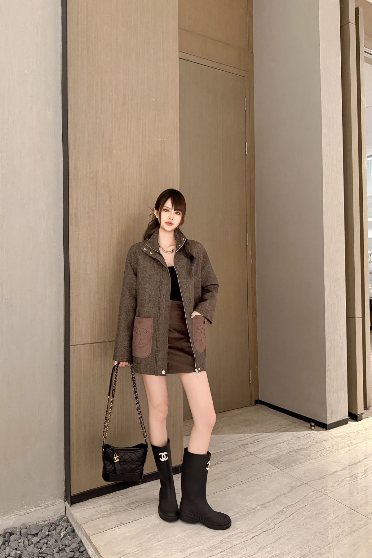 26FW New Drawstring-Waist Stand-Collar Jacket 🤎