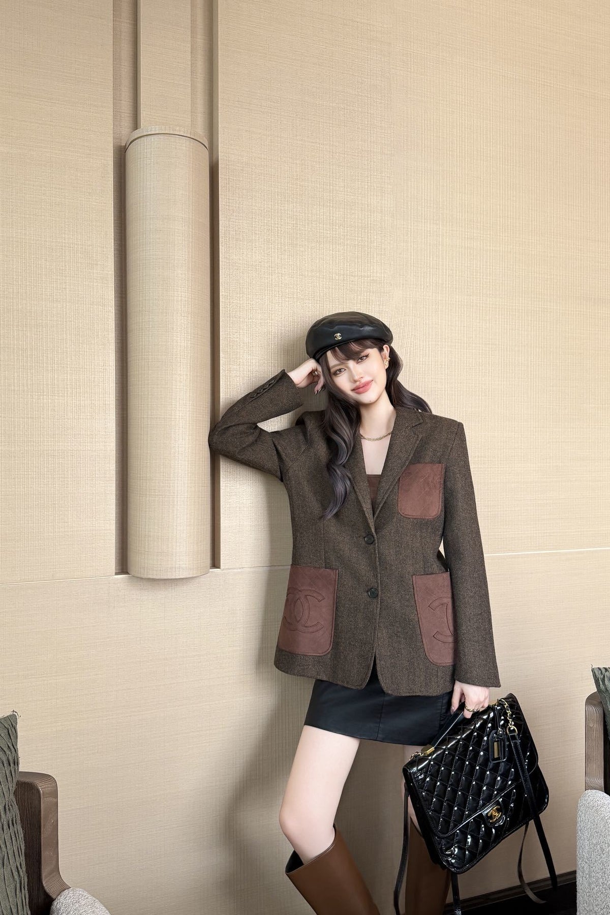26FW New Oversized Blazer with Contrast-Color Pocket Detail 🤎